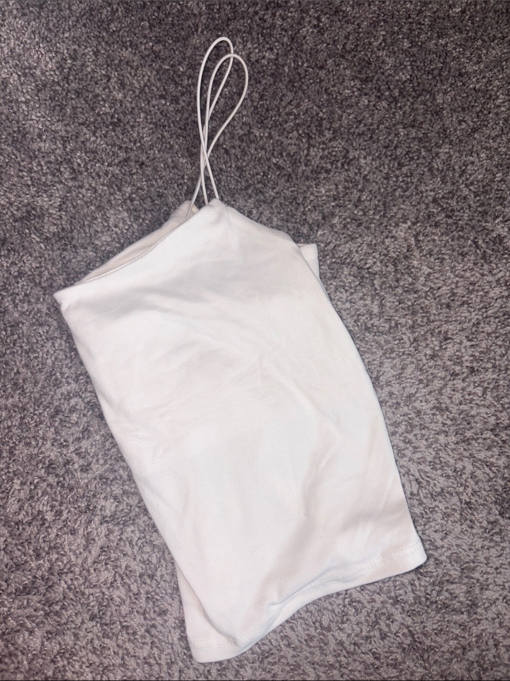 White Spaghetti Strap Crop Top